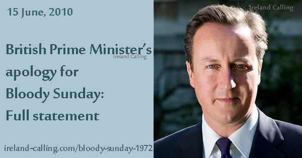 The Troubles Bloody Sunday David Cameron apologises